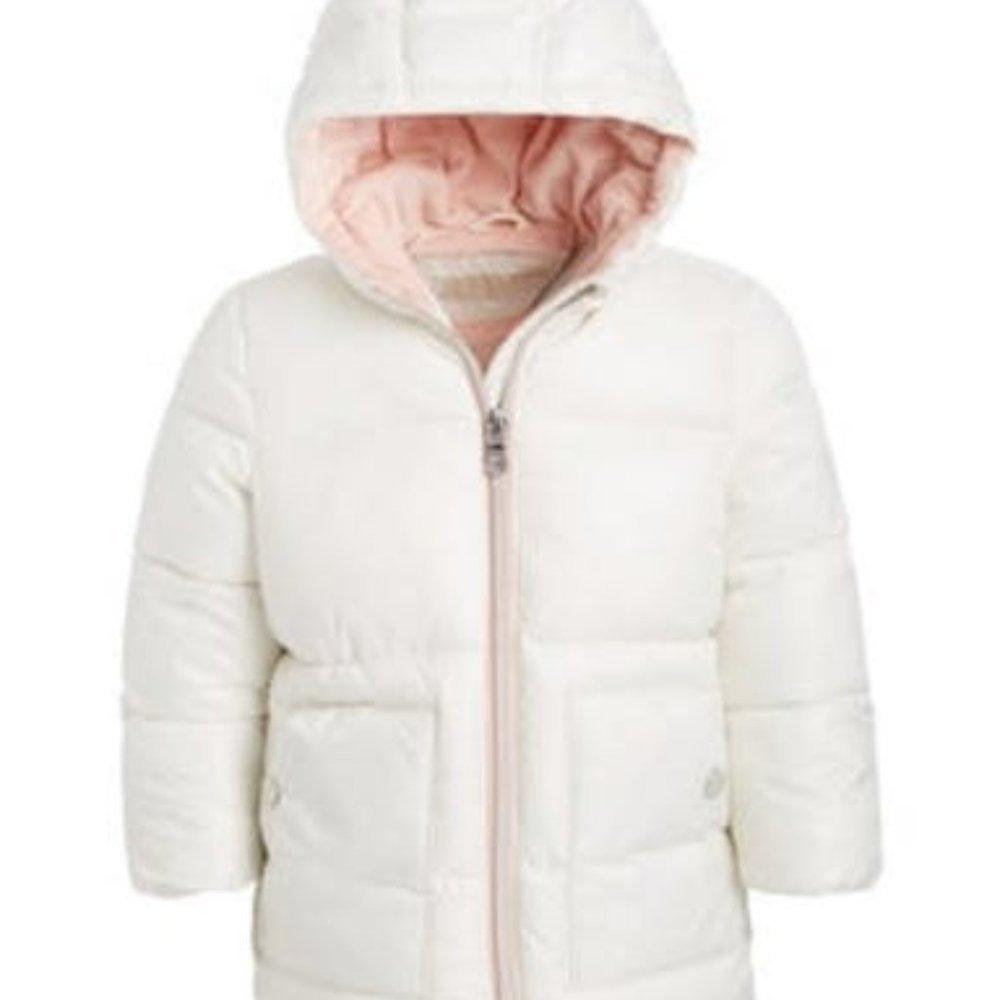 Michael Kors Baby Girls Hooded Stadium Puffer Jacket, 12 Months